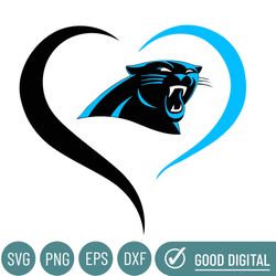 Carolina Panthers Heart Logo Svg, Carolina Panthers Svg, Sport Svg, Football Teams Svg, NFL Svg