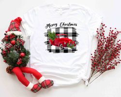 Farm Fresh Christmas Trees Truck Shirt Png, Christmas T-Shirt Png, Christmas Family, Red Truck Shirt Png, Christmas Gift