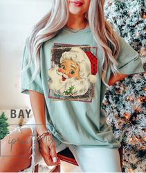 Vintage santa t-shirt, christmas santa t-shirt, santa t-shirt, holiday apparel, iPrintasty Christmas, retro santa shirt