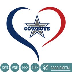 Dallas Cowboys Heart Logo Svg, Dallas Cowboys Svg, Sport Svg, Football Teams Svg, NFL Svg