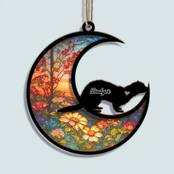 Forever In My Heart - Personalized Ferret Suncatcher Ornament: Perfect Christmas Gift!