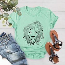 Floral Lion Shirt PNG, Lion Flower Shirt PNG, Animal Lover, Graphic Tees, Animal Shirt PNGs, Cute Shirt PNGs for Women,