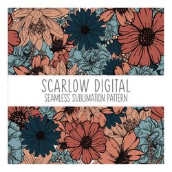 Floral Seamless Pattern-Sublimation Design Download-fall flowers seamless, flower bouquet seamless, floral sublimation,