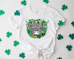 Lucky Heifer St Patricks Shirt Png - St Patricks Day Tee - Heifer Four Leaf Clover Shirt Png - St Patricks Day Clover Te