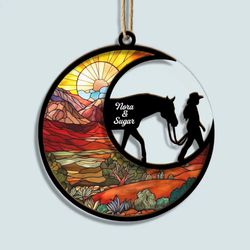 Horse Mom Personalized Suncatcher Layer Mix Ornament - Christmas Gift for Horse Lovers