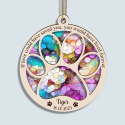 Personalized Custom Suncatcher Layer Mix Ornament - Christmas Memorial Gift for Dog & Cat Parents
