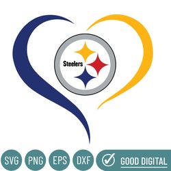 Pittsburgh Steelers Heart Logo Svg, Pittsburgh Steelers Svg, Sport Svg, Football Teams Svg, NFL Svg