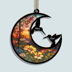 I Am Always With You Hummingbird Suncatcher - Personalized Memorial Gift for Family