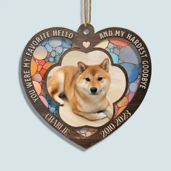 Custom Personalized Suncatcher Layer Mix Ornament - Memorial Dog Gift