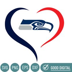 Seattle Seahawks Heart Logo Svg, Seattle Seahawks Svg, Sport Svg, Football Teams Svg, NFL Svg