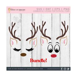 Reindeer Faces SVG - Christmas Svg - Merry Christmas Svg - Funny Christmas Svg - Santa's Reindeer Svg - Reindeer Games Svg
