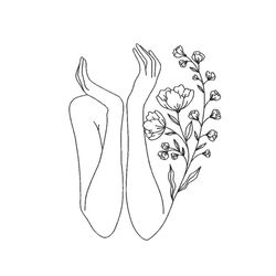 Hands with flowers embroidery design, 5 sizes, instant download