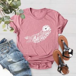 otter lover shirt png, funny otter shirt png, otter print shirt png, animal lover shirt png, sea otter gifts, gift for h