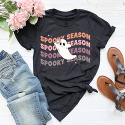 spooky season shirt png, cute halloween ghost shirt png, fall gift shirt png, halloween baby clothes, cute spooky tees,