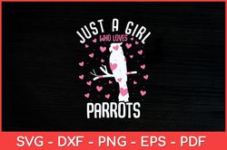 Just A Girl Who Loves Parrots  Parrot Lover Svg Design