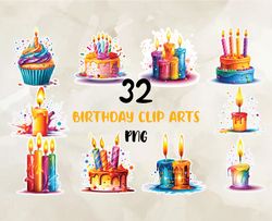 Digital Sticker 32 Birthday Png, Birthday Svg, Happy Birthday Png, T-shirt Designs 01