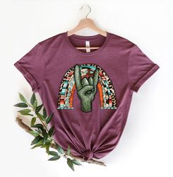 Cactus Rainbow Shirt PNG, Cactus Plant Shirt PNG, Cactus Rock N Roll Shirt PNG, Plant Rainbow Shirt PNG, Cactus Shirt PN