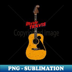 Merle Travis Bigsby Neck Martin D28 Scratchplate Design II Acoustic Guitar - Retro PNG Sublimation Digital Download - Fashionable and Fearless