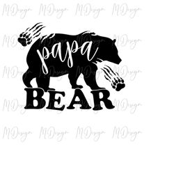 Papa Bear SVG Cut file for Cricut, Silhouette - For Customizing Dad Shirt - Great gift Idea for Fathers Day for New Dad