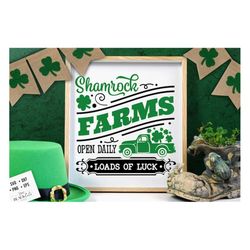 Lucky Shamrock farm svg, loads of luck svg, Clover truck svg, shamrock farms svg, St Patricks Day SVG, St Patrick's Day