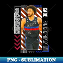 Cade Cunningham basketball Paper Poster Pistons 9 - Creative Sublimation PNG Download - Defying the Norms