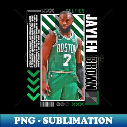 Jaylen Brown basketball Paper Poster Celtics  9 - Retro PNG Sublimation Digital Download - Perfect for Creative Projects