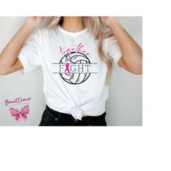 Breast Cancer SVG - Volleyball Cancer Fight T Shirt Design for Cancer Awareness Month - Pink Ribbon Hoodie Design - Spor
