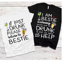 Please Return To Bestie Friend SVG T Shirt Design for Drinking Bridal Shower Party - Funny Drinkink Matching Shirts for