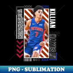 Killian Hayes basketball Paper Poster Pistons 9 - Trendy Sublimation Digital Download - Enhance Your Apparel with Stunning Detail