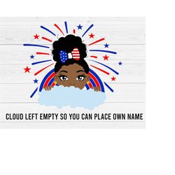 4th of July SVG | Peekaboo Girl SVG | Red White and Blue Shirt SVG Files for Cricut | African American Girl Svg | July B