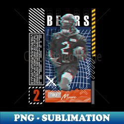 DJ Moore Football Paper Poster Bears 8 - Elegant Sublimation PNG Download - Stunning Sublimation Graphics
