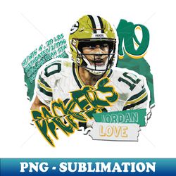 Jordan Love Football Paper Poster Packers 11 - Instant PNG Sublimation Download - Capture Imagination with Every Detail