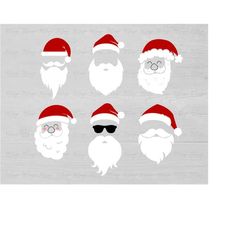 Santa Face SVG Bunfle Cutting Files for Cricut,Silhouette-Santa Claus Clipart for DIY Christmas cards, Gift Tags, Custom