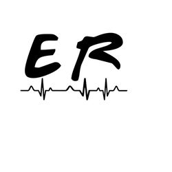 ER SVG - Emergency Room SVG with Heart Beat Line