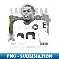 Josh Jacobs Football Paper Poster Raiders 10 - Digital Sublimation Download File - Add a Festive Touch to Every Day