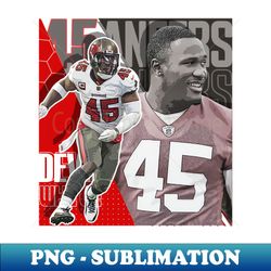 Devin White Football Paper Poster Buccaneers 7 - Vintage Sublimation PNG Download - Fashionable and Fearless