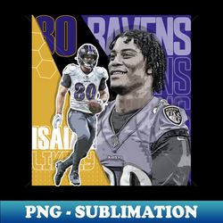 Isaiah Likely Football Design Poster Ravens - High-Resolution PNG Sublimation File - Fashionable and Fearless