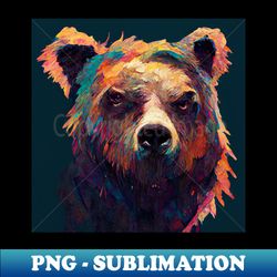 grumpy grizzly bear head - png sublimation digital download - perfect for creative projects