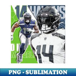 DK Metcalf Football Paper Poster Seahawks 7 - Modern Sublimation PNG File - Perfect for Personalization