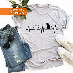 Cat Heartbeat Shirt PNG, Cute Cat Shirt PNG, Cat Lover Shirt PNG, Cat Owner Gift, Cat Mom Shirt PNG,Fur Mama Shirt PNG,
