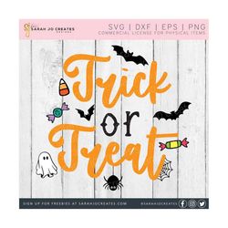 Trick or Treat SVG - Fall SVG - Treat Bag Svg - Autumn Svg - Halloween Svg - Candy Svg - Ghosts Svg