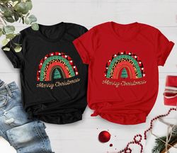 Christmas Shirt PNGs, Heart Plaid Merry Christmas Rainbow Shirt PNG, Christmas Gift, Believe Shirt PNG, Christmas Family