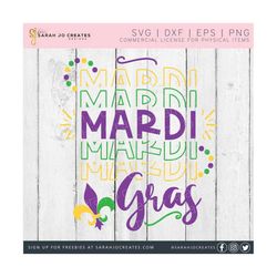 Mardi Gras Stacked SVG - Mardi Gras Svg - Spring Svg - Easter Svg - Fleur De Lis Svg - Cricut - Silhouette - PDF - DXF - Eps