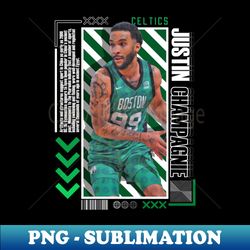 Justin Champagnie basketball Paper Poster Celtics  9 - Retro PNG Sublimation Digital Download - Perfect for Sublimation Mastery