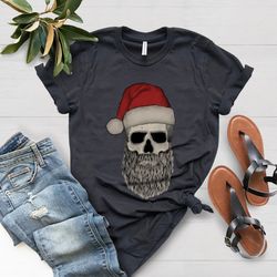 father christmas, santa skull christmas t-shirt png, funny xmas tee shirt png, christmas gift for men, xmas gift for dad