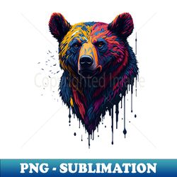 colorful bear head - instant sublimation digital download - create with confidence