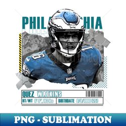 Quez Watkins Football Paper Poster Eagles 10 - Instant Sublimation Digital Download - Perfect for Sublimation Art