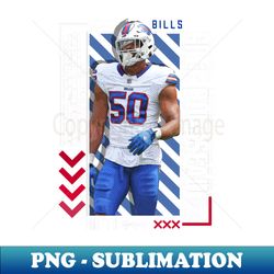 Greg Rousseau Football Paper Poster Bills 9 - Signature Sublimation PNG File - Unleash Your Inner Rebellion