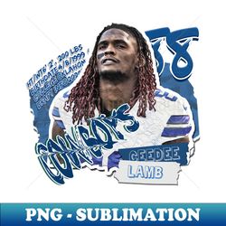CeeDee Lamb Football Paper Poster Cowboys 11 - Premium PNG Sublimation File - Add a Festive Touch to Every Day
