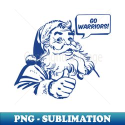 Retro Santa Claus Go Warriors - Signature Sublimation PNG File - Capture Imagination with Every Detail